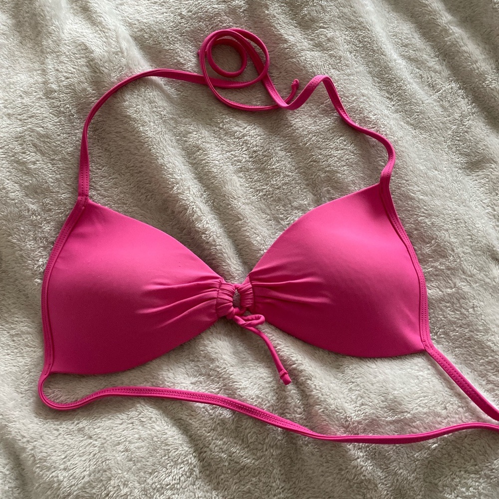 Barbie hot pink halter bikini top triangle padded